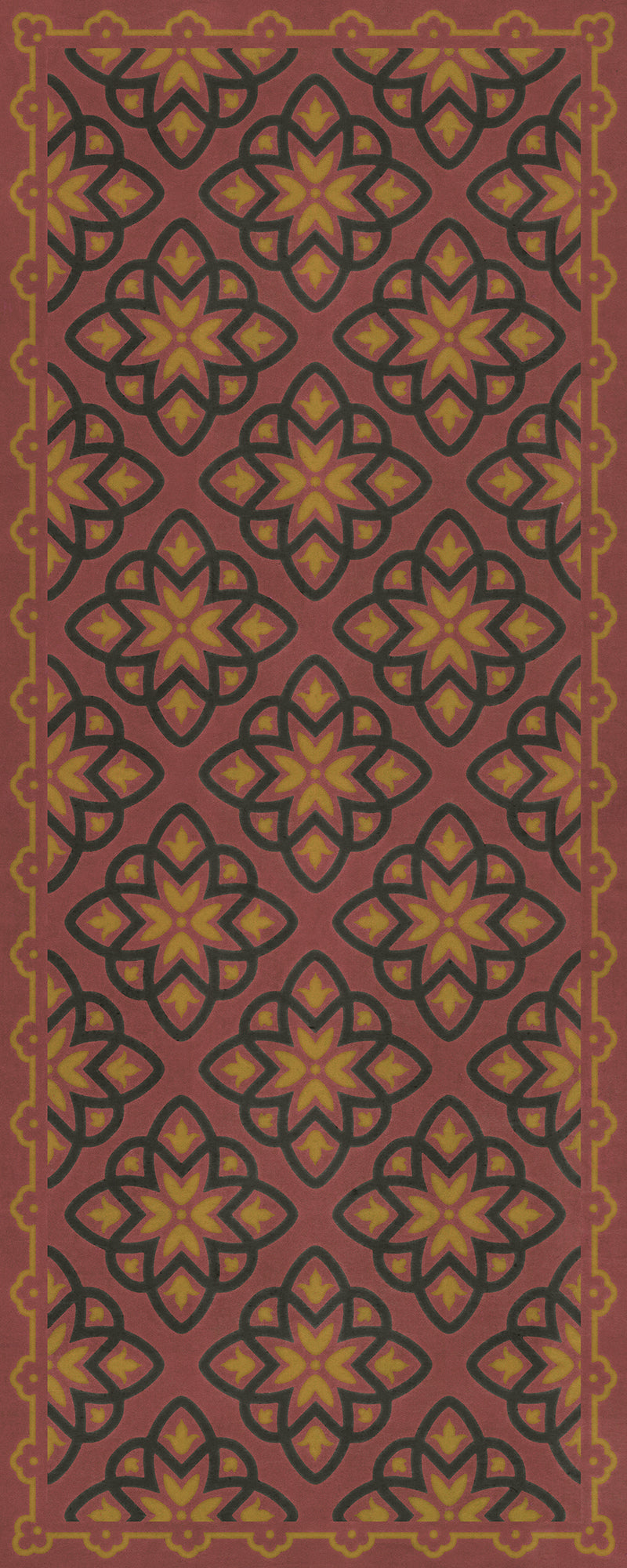 Vintage Vinyl Floorcloth Rug (Pattern 45 Rubellus)
