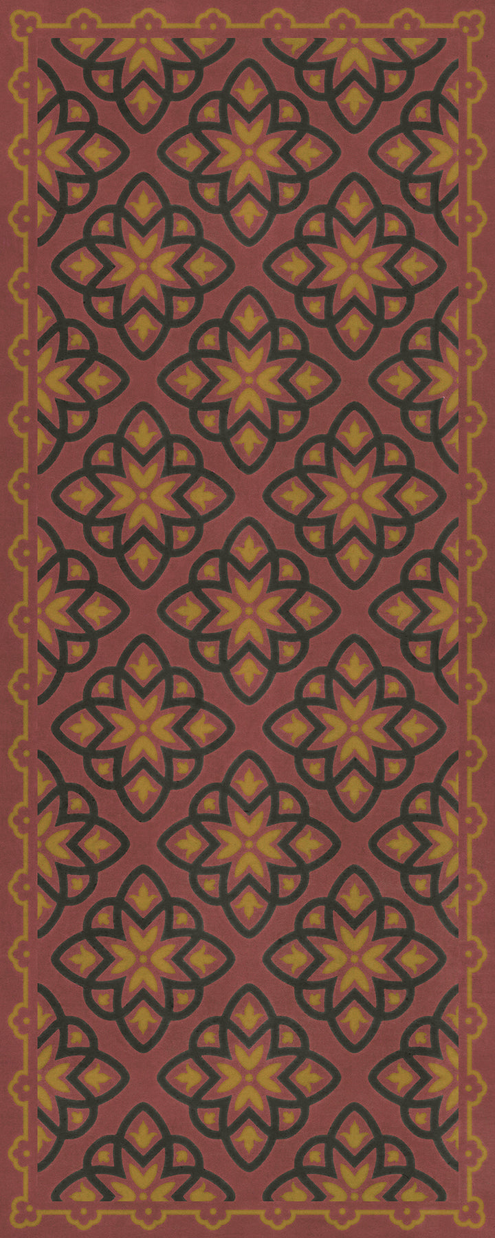 Vintage Vinyl Floorcloth Rug (Pattern 45 Rubellus)