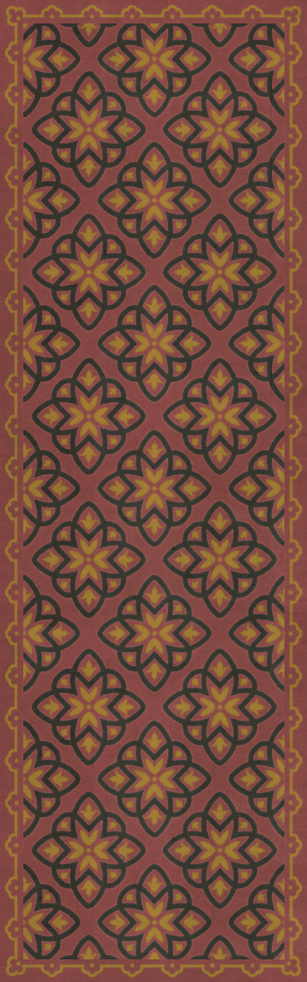 Vintage Vinyl Floorcloth Rug (Pattern 45 Rubellus)