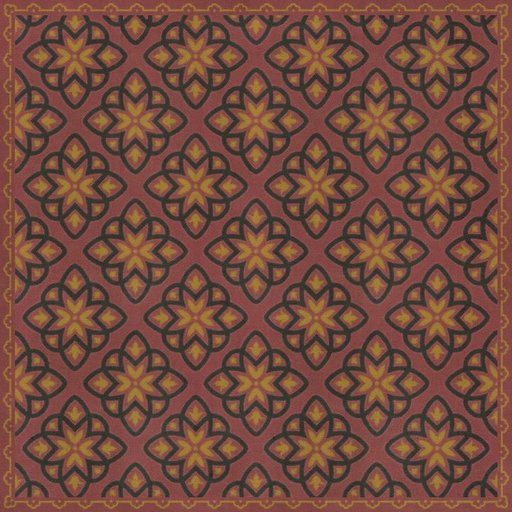Vintage Vinyl Floorcloth Rug (Pattern 45 Rubellus)