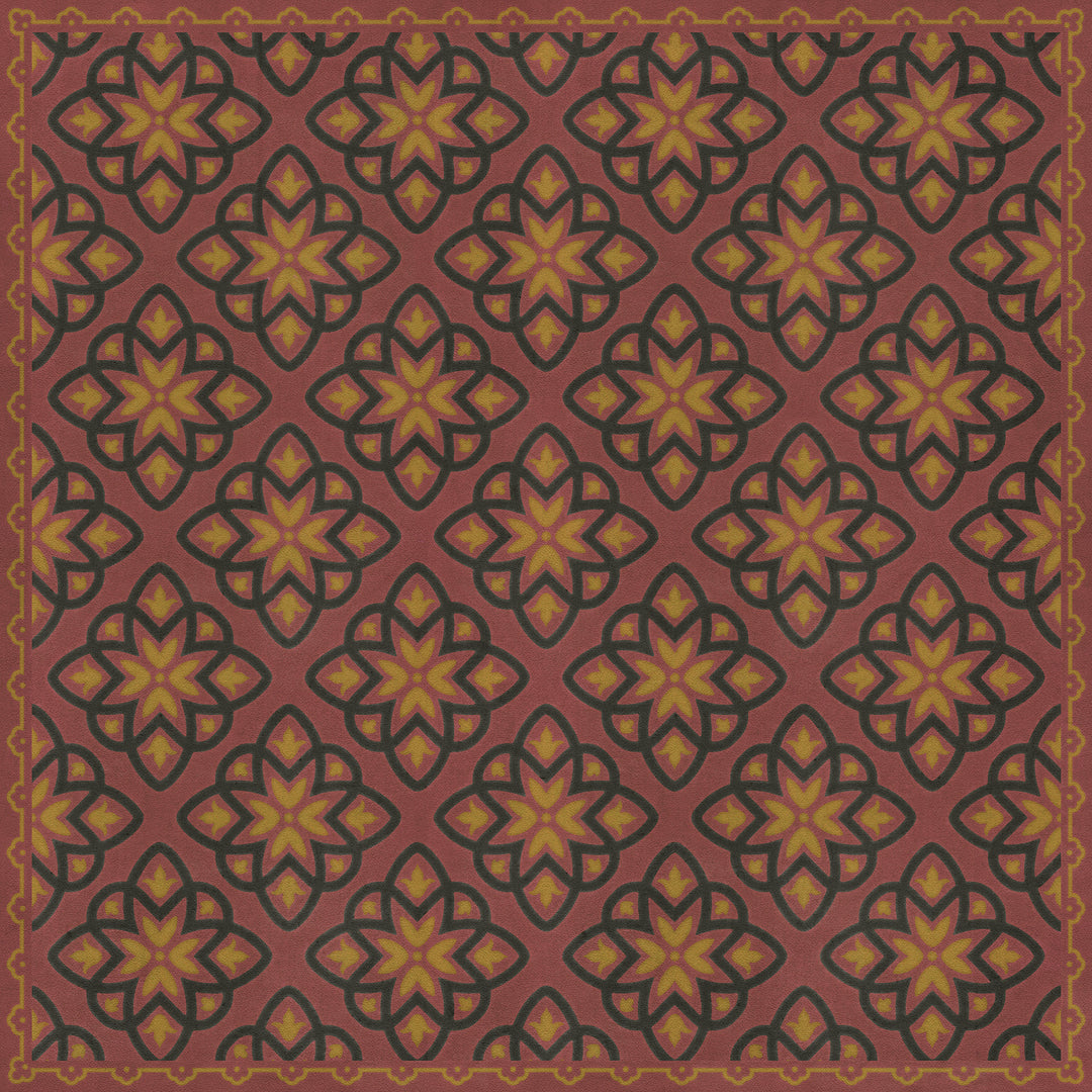 Vintage Vinyl Floorcloth Rug (Pattern 45 Rubellus)