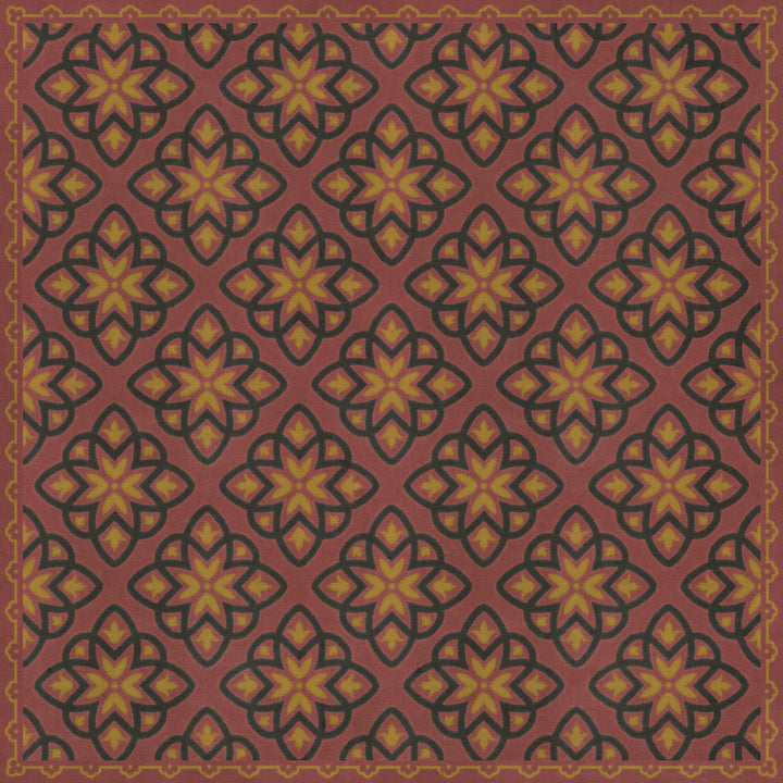 Vintage Vinyl Floorcloth Rug (Pattern 45 Rubellus)