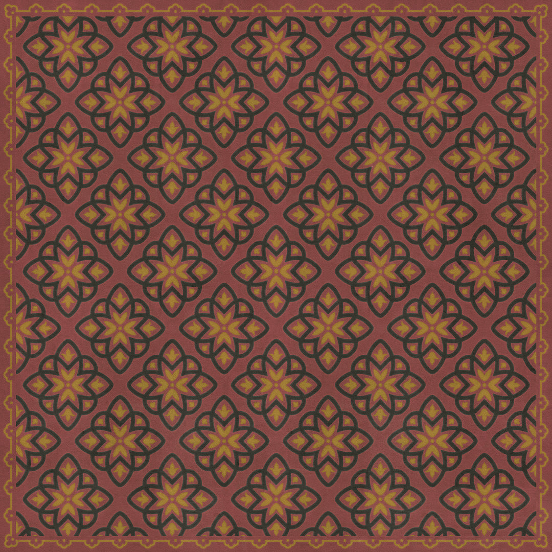 Vintage Vinyl Floorcloth Rug (Pattern 45 Rubellus)