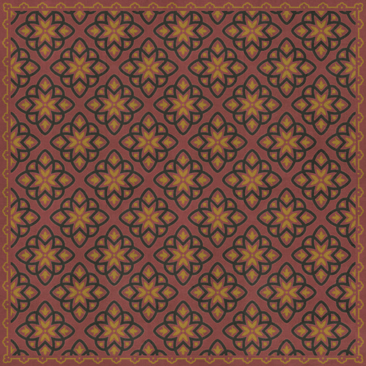 Vintage Vinyl Floorcloth Rug (Pattern 45 Rubellus)