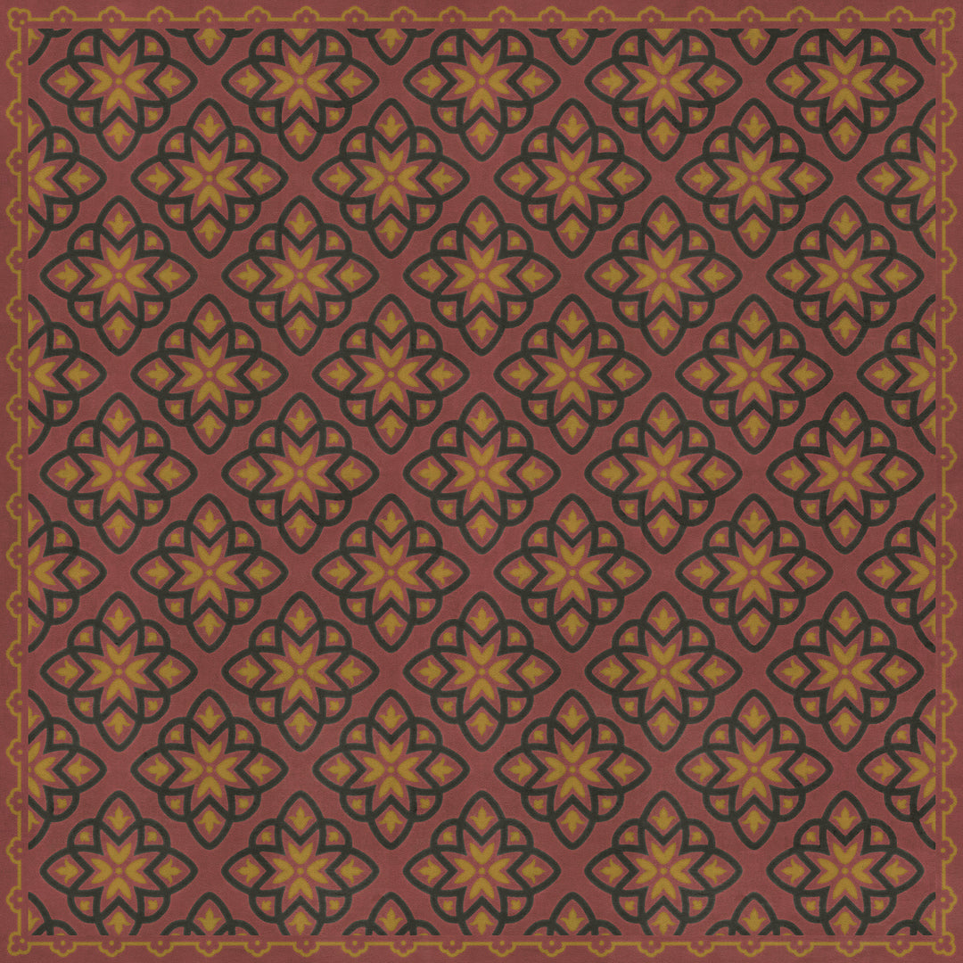 Vintage Vinyl Floorcloth Rug (Pattern 45 Rubellus)