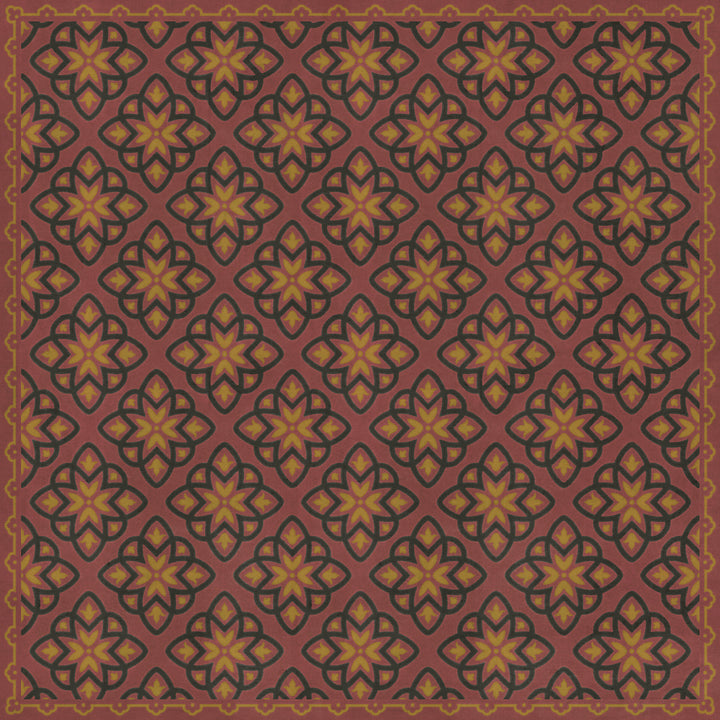 Vintage Vinyl Floorcloth Rug (Pattern 45 Rubellus)