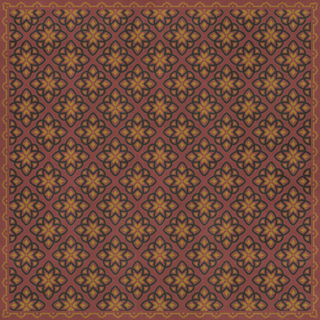 Vintage Vinyl Floorcloth Rug (Pattern 45 Rubellus)