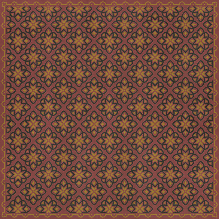 Vintage Vinyl Floorcloth Rug (Pattern 45 Rubellus)