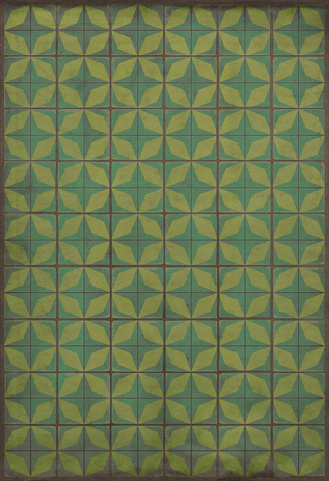 Vintage Vinyl Floorcloth Rug (Pattern 54 All Systems Go) - Hudson & Vine