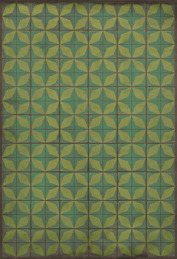 Vintage Vinyl Floorcloth Rug (Pattern 54 All Systems Go) - Hudson & Vine