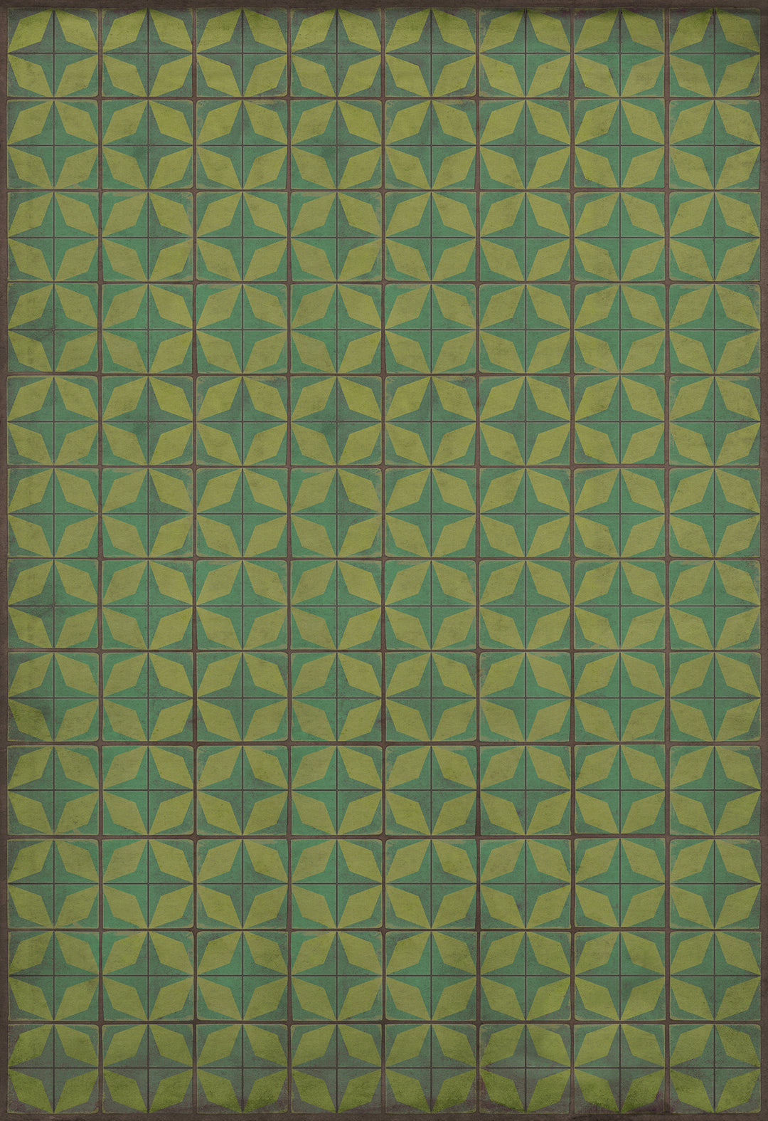 Vintage Vinyl Floorcloth Rug (Pattern 54 All Systems Go) - Hudson & Vine