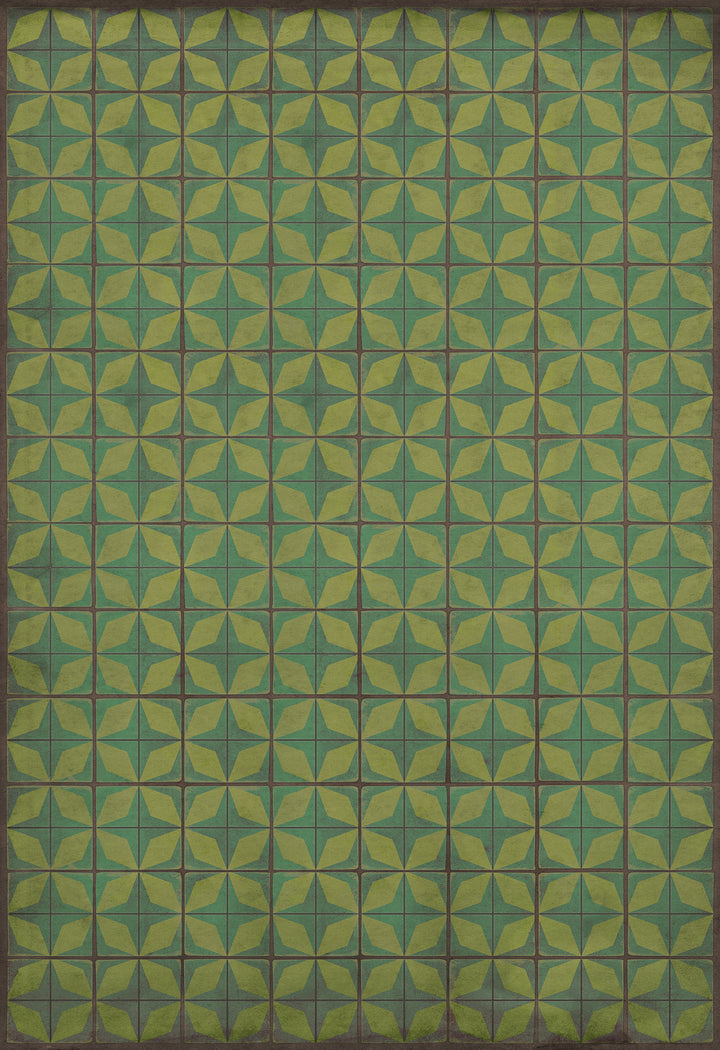 Vintage Vinyl Floorcloth Rug (Pattern 54 All Systems Go) - Hudson & Vine