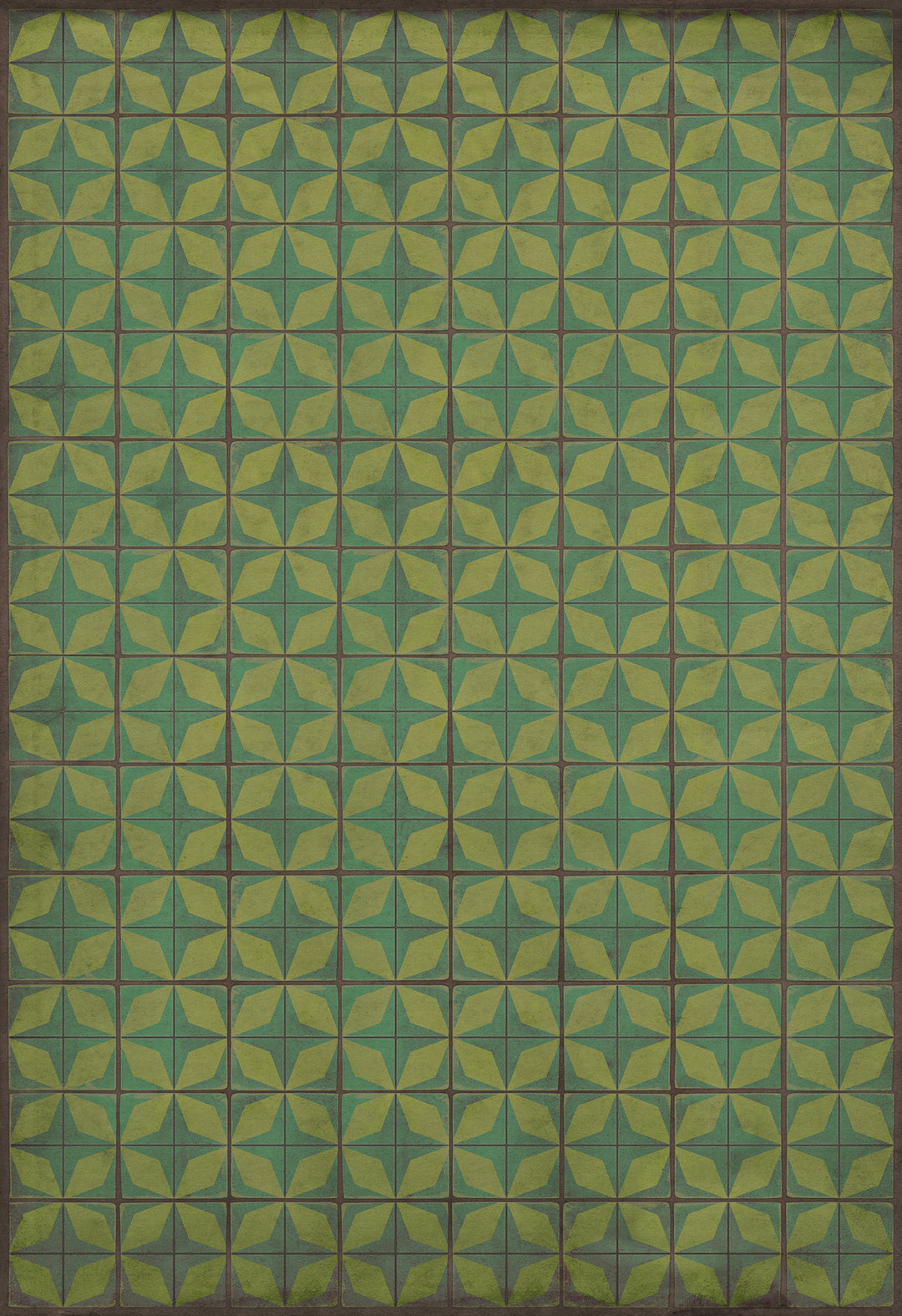 Vintage Vinyl Floorcloth Rug (Pattern 54 All Systems Go) - Hudson & Vine