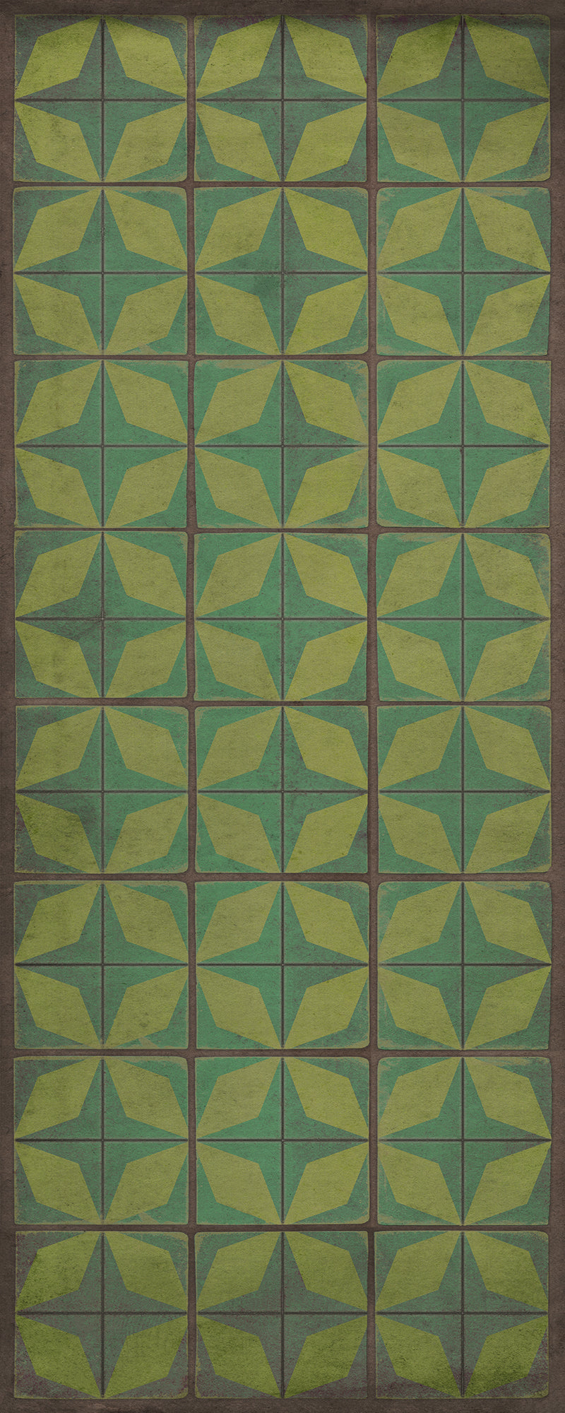 Vintage Vinyl Floorcloth Rug (Pattern 54 All Systems Go) - Hudson & Vine