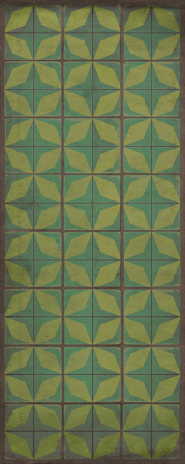 Vintage Vinyl Floorcloth Rug (Pattern 54 All Systems Go) - Hudson & Vine