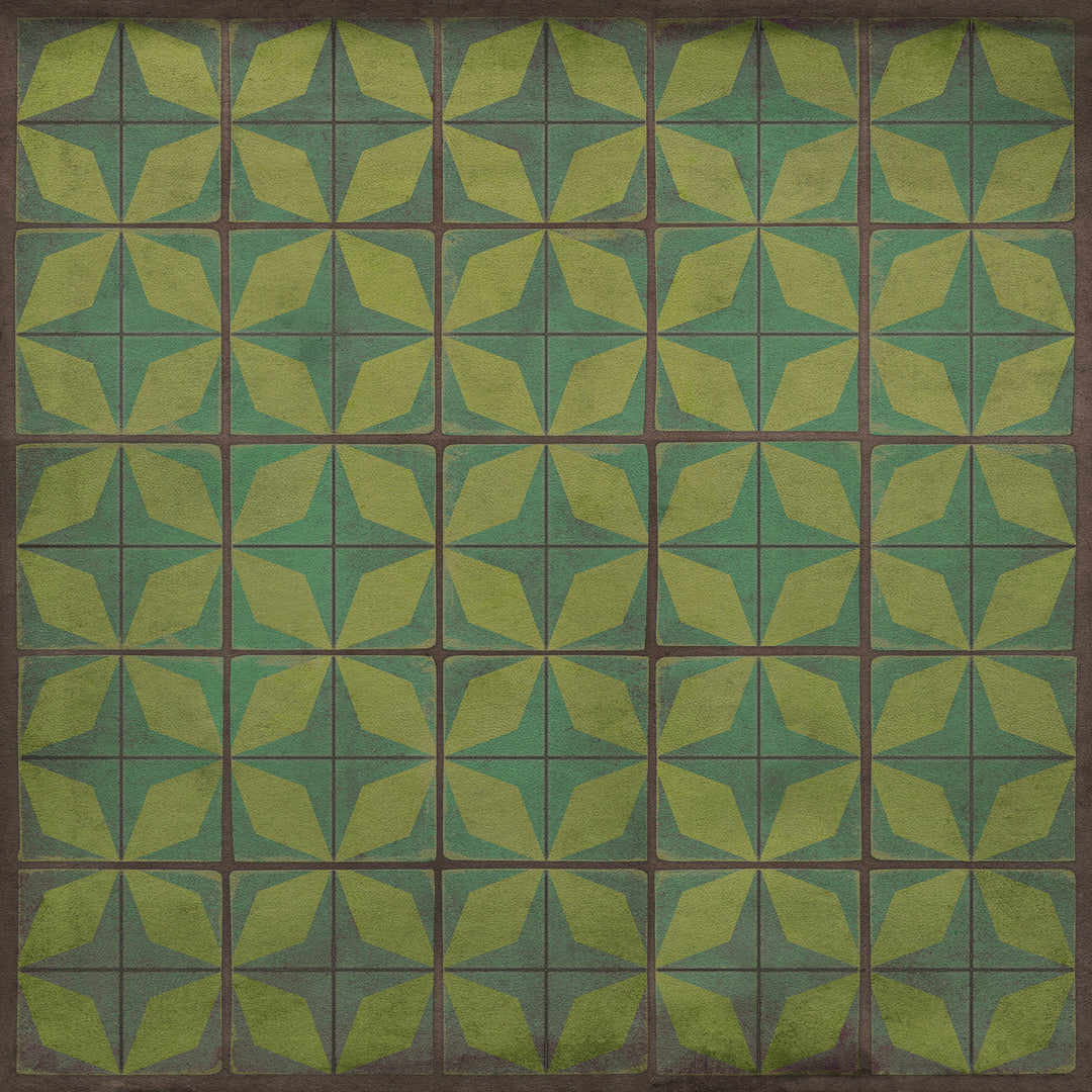 Vintage Vinyl Floorcloth Rug (Pattern 54 All Systems Go) - Hudson & Vine