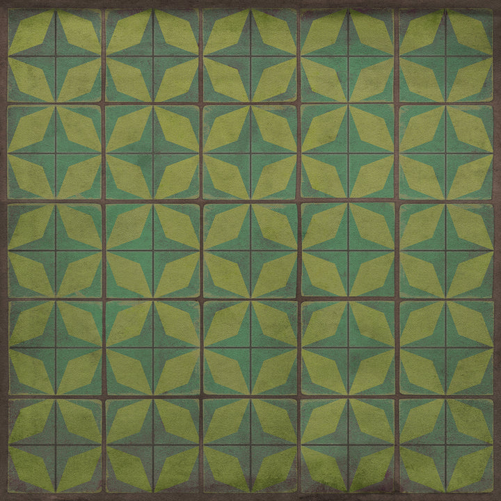 Vintage Vinyl Floorcloth Rug (Pattern 54 All Systems Go) - Hudson & Vine