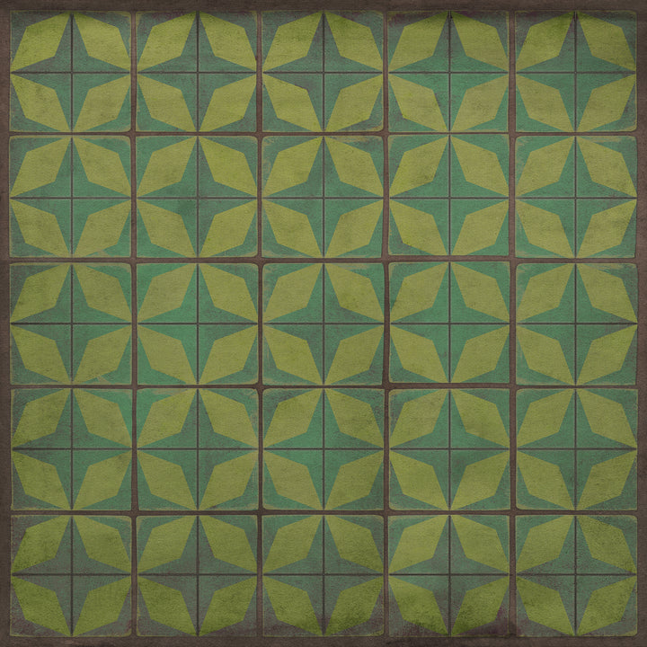 Vintage Vinyl Floorcloth Rug (Pattern 54 All Systems Go) - Hudson & Vine