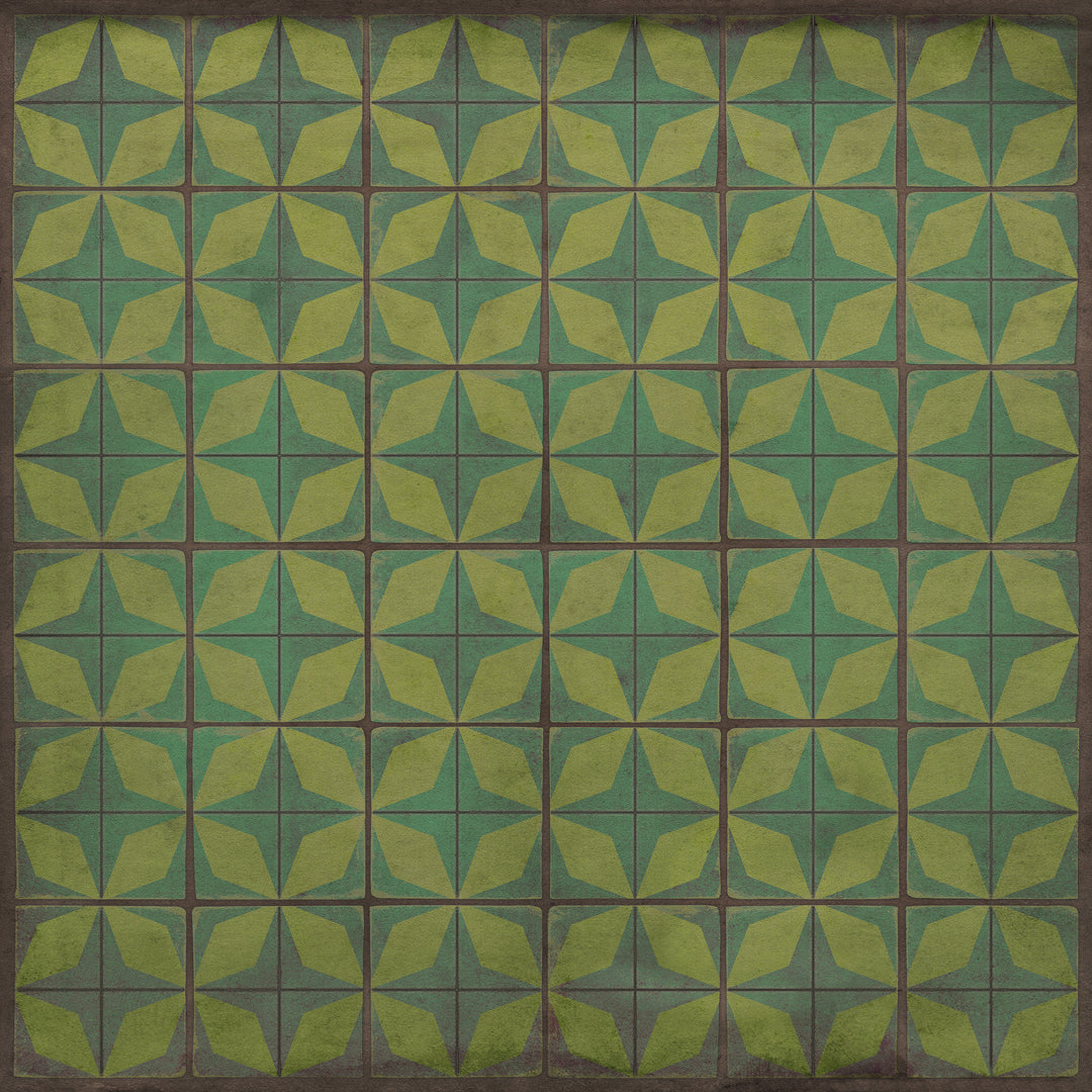Vintage Vinyl Floorcloth Rug (Pattern 54 All Systems Go) - Hudson & Vine