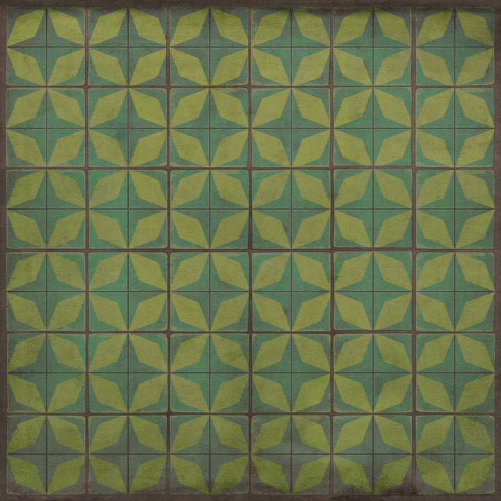 Vintage Vinyl Floorcloth Rug (Pattern 54 All Systems Go) - Hudson & Vine