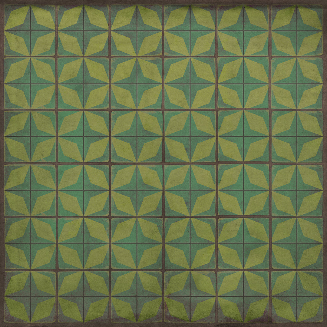 Vintage Vinyl Floorcloth Rug (Pattern 54 All Systems Go) - Hudson & Vine