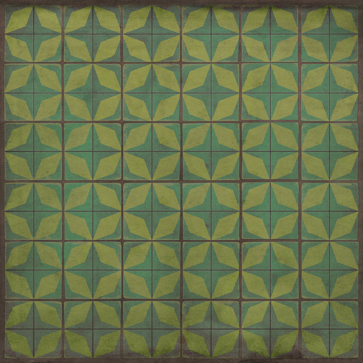 Vintage Vinyl Floorcloth Rug (Pattern 54 All Systems Go) - Hudson & Vine