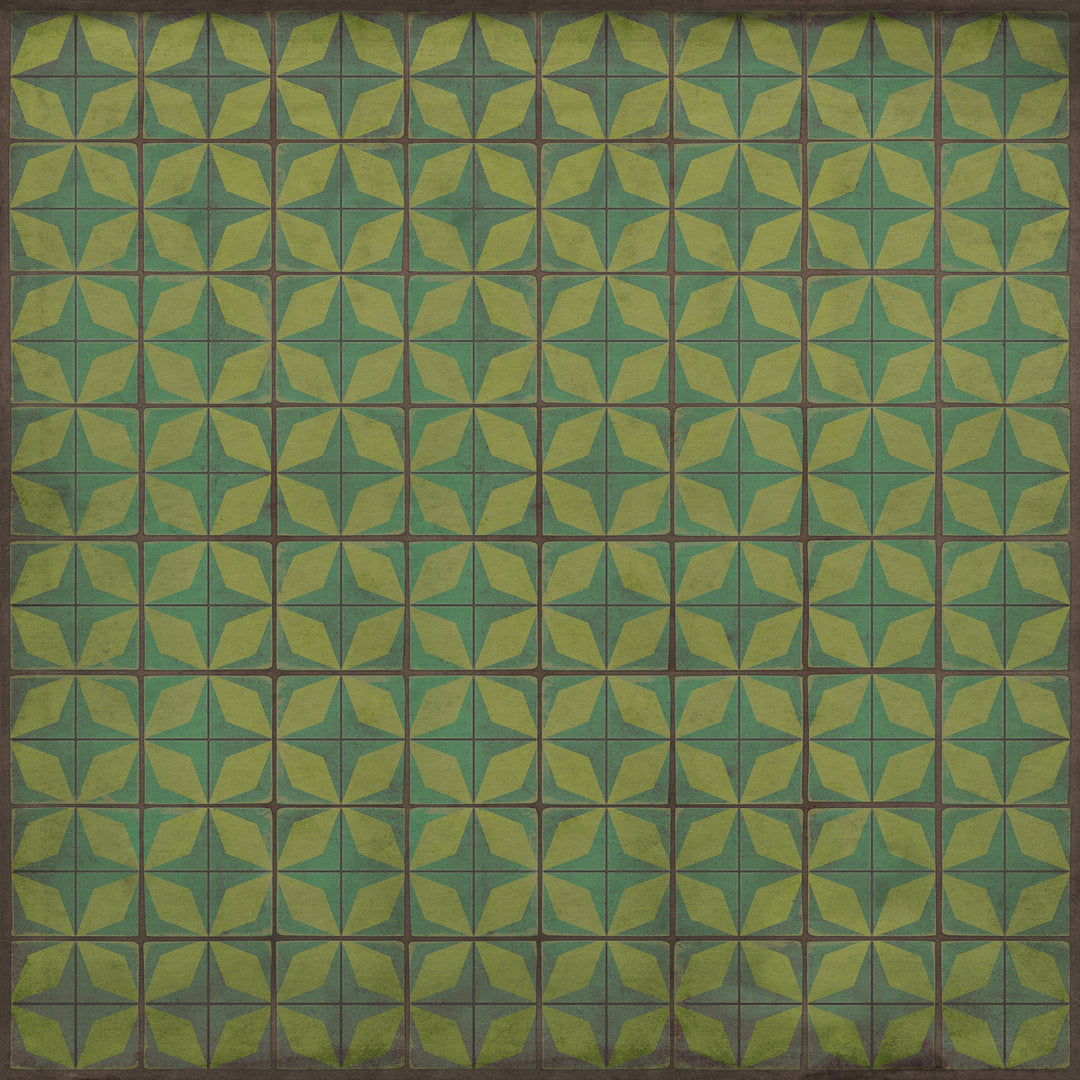 Vintage Vinyl Floorcloth Rug (Pattern 54 All Systems Go) - Hudson & Vine