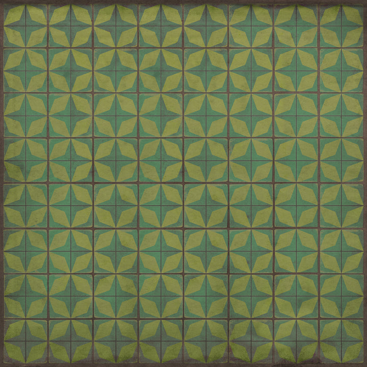 Vintage Vinyl Floorcloth Rug (Pattern 54 All Systems Go) - Hudson & Vine