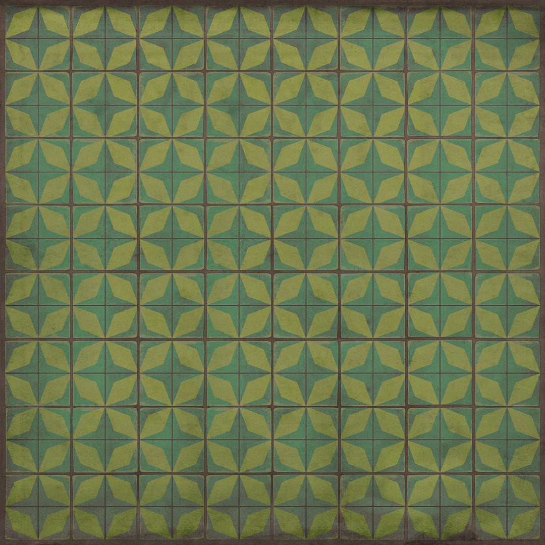 Vintage Vinyl Floorcloth Rug (Pattern 54 All Systems Go) - Hudson & Vine