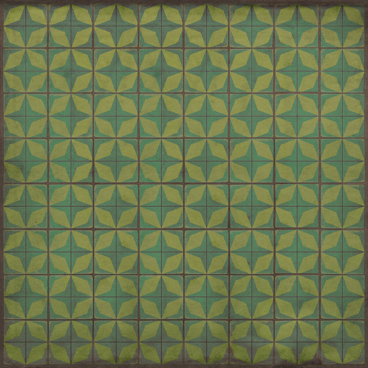 Vintage Vinyl Floorcloth Rug (Pattern 54 All Systems Go) - Hudson & Vine