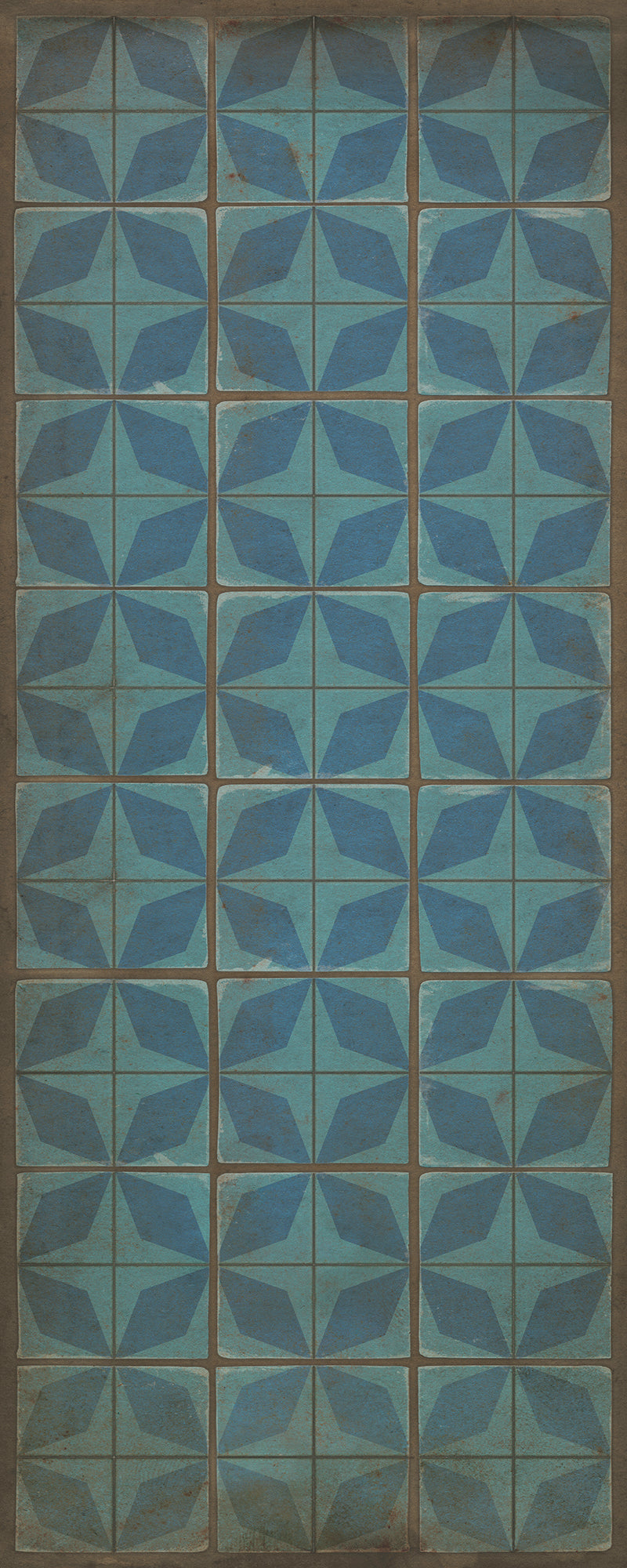 Vintage Vinyl Floorcloth Rug (Pattern 54 Blue Moon)
