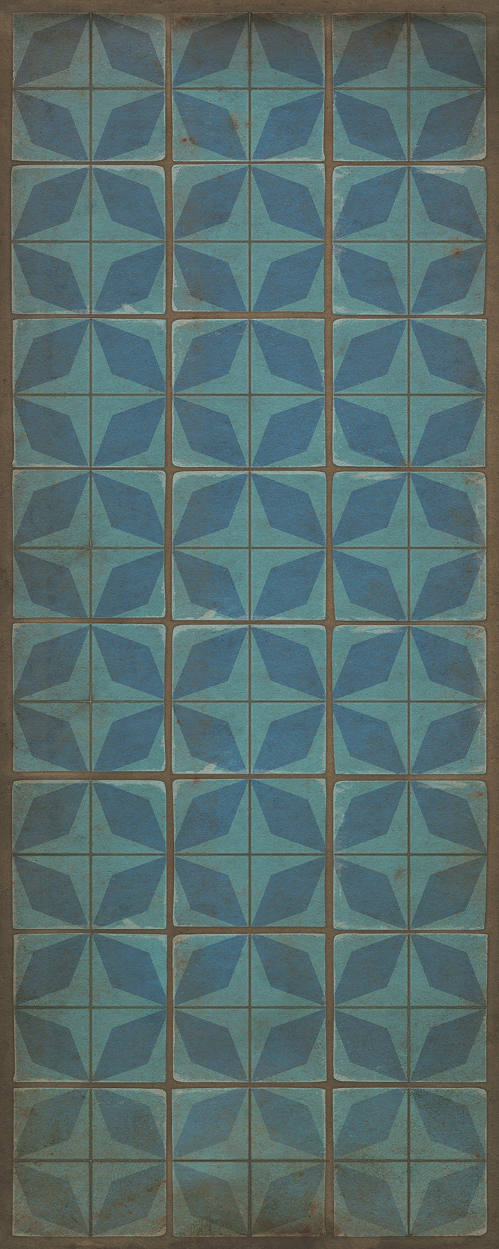 Vintage Vinyl Floorcloth Rug (Pattern 54 Blue Moon)