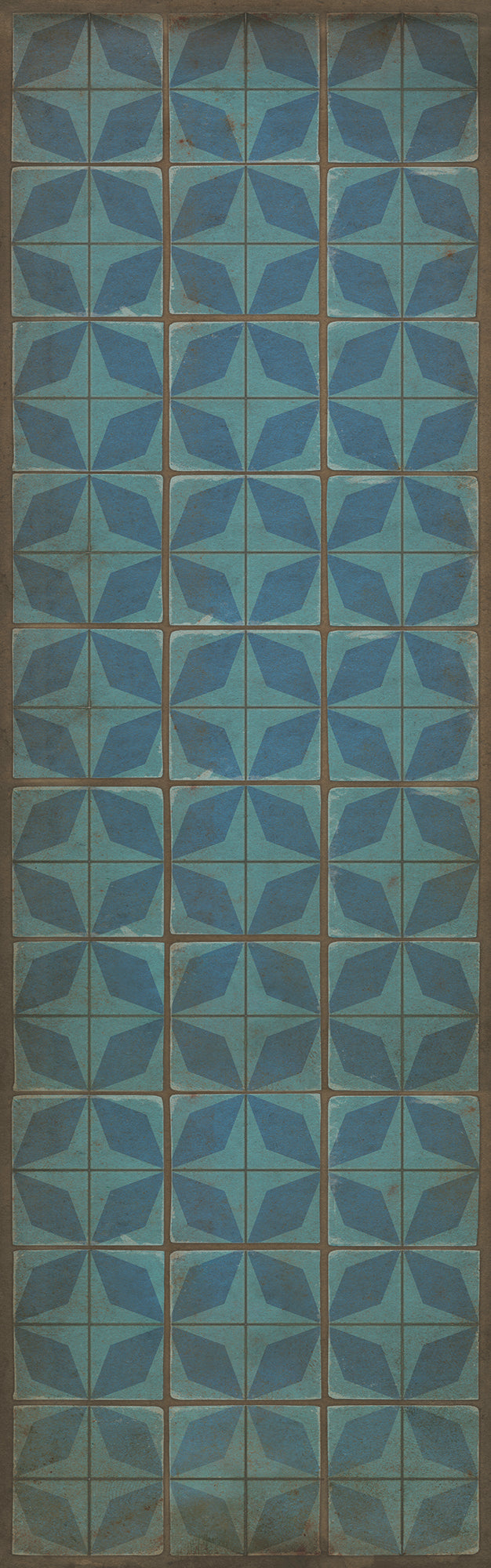 Vintage Vinyl Floorcloth Rug (Pattern 54 Blue Moon)