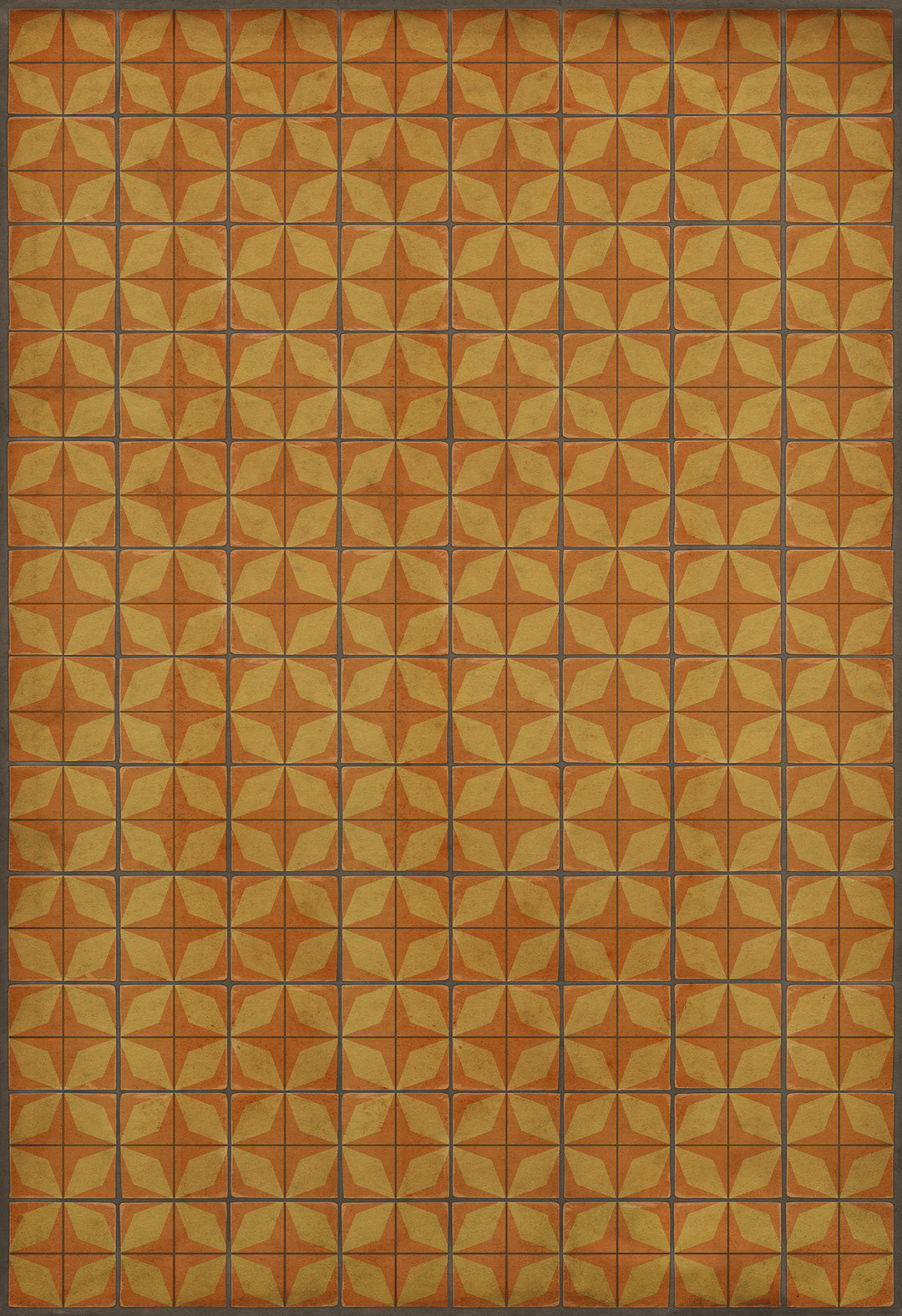 Vintage Vinyl Floorcloth Rug (Pattern 54 Fireball)