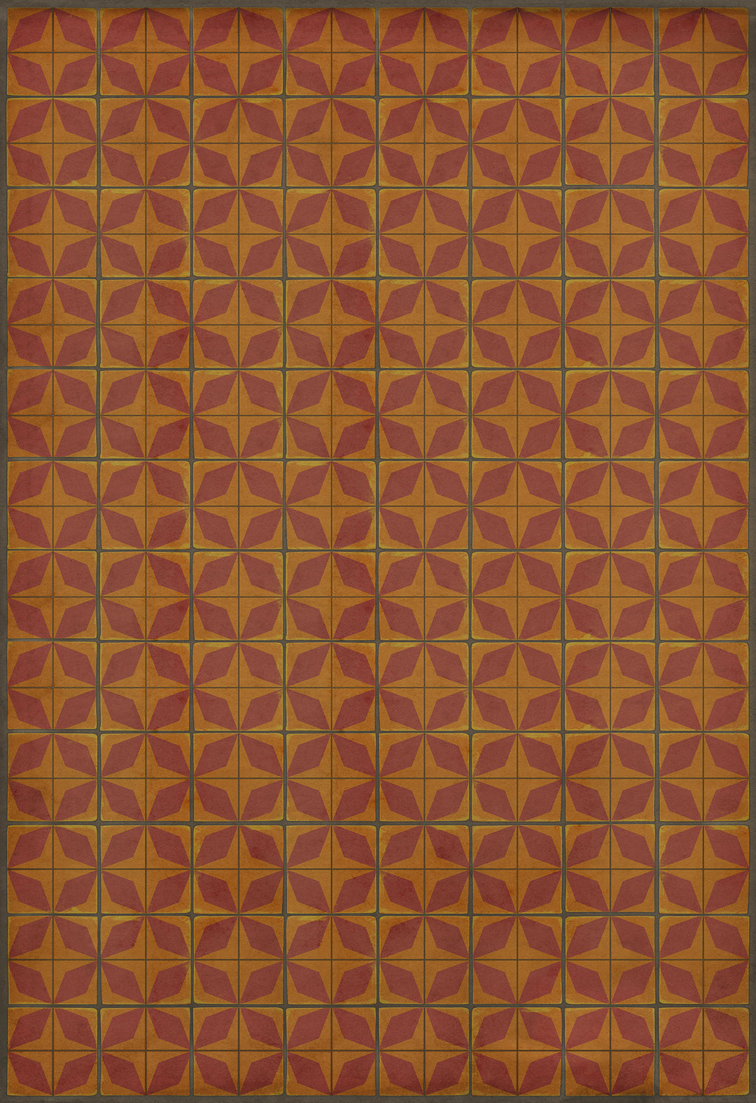 Vintage Vinyl Floorcloth Rug (Pattern 54 Mars Rising)