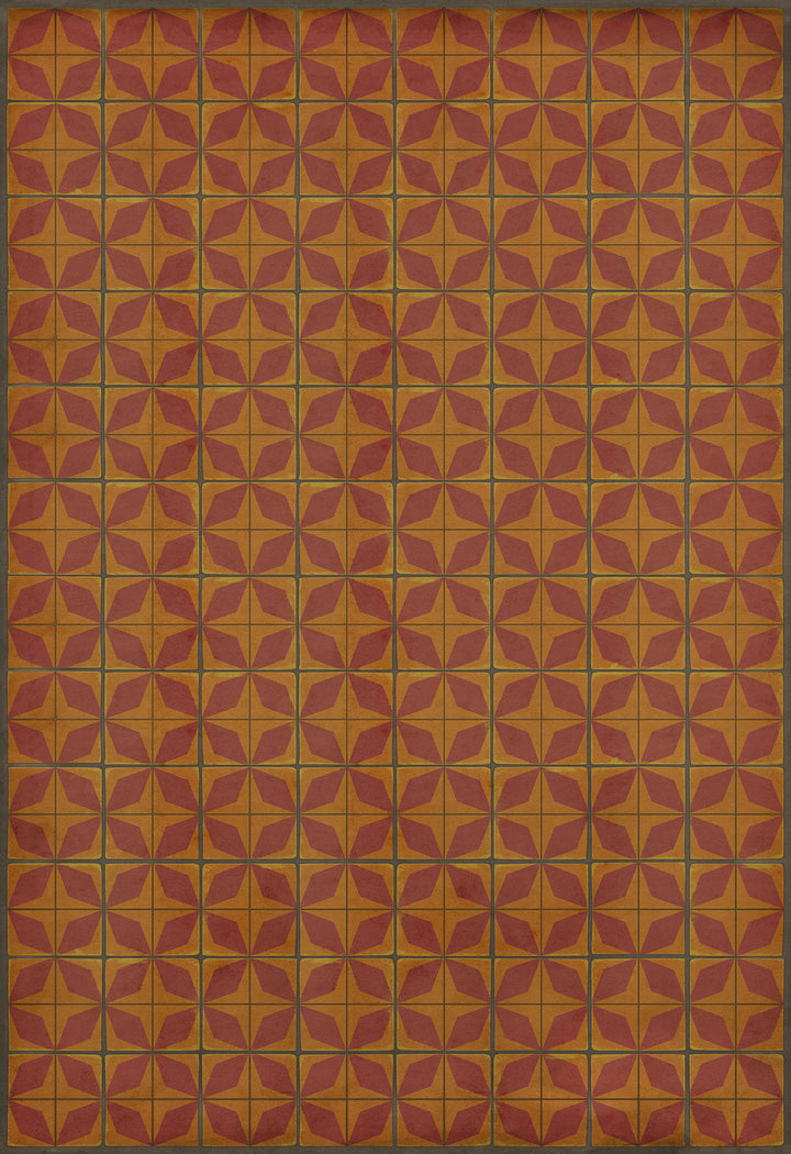Vintage Vinyl Floorcloth Rug (Pattern 54 Mars Rising)