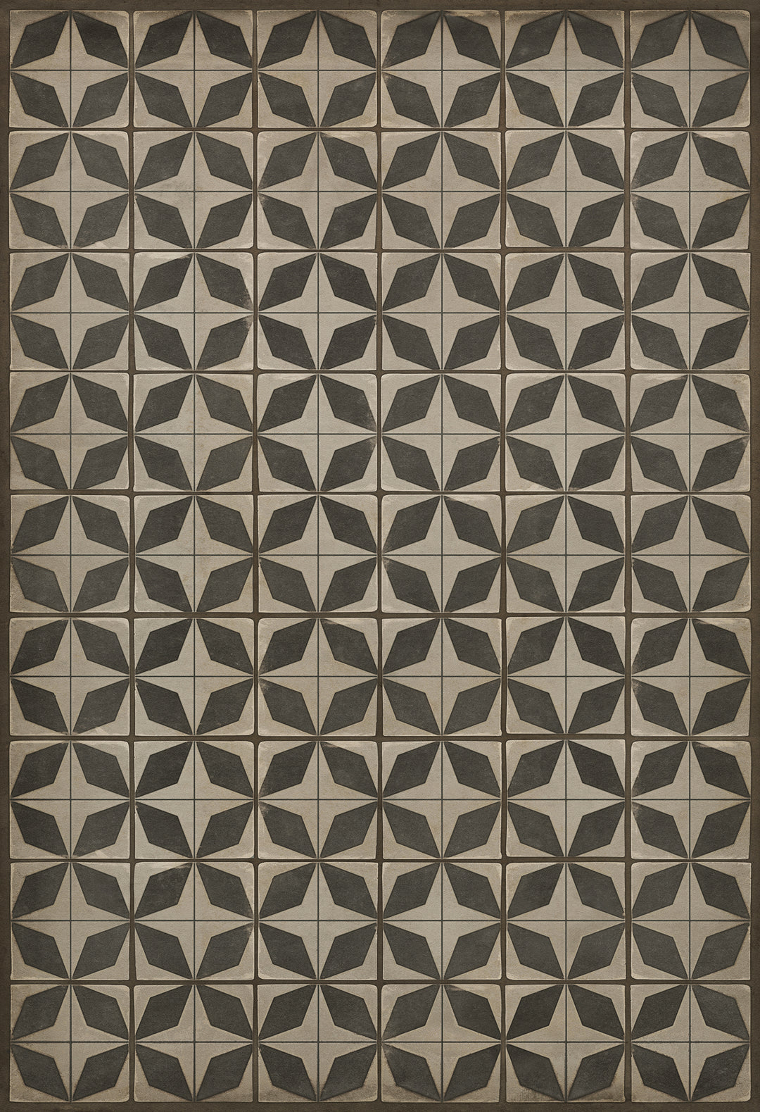 Vintage Vinyl Floorcloth Rug (Pattern 54 Sputnik)