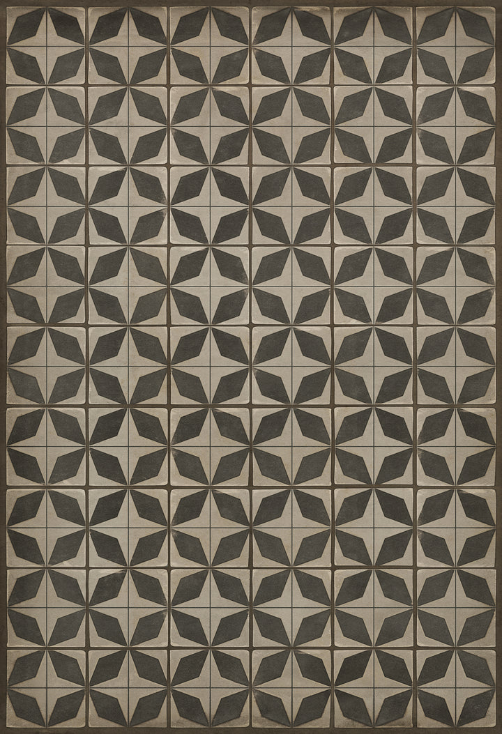 Vintage Vinyl Floorcloth Rug (Pattern 54 Sputnik)