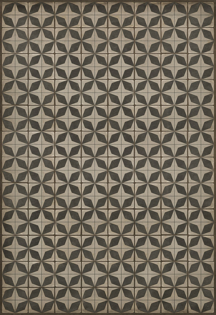 Vintage Vinyl Floorcloth Rug (Pattern 54 Sputnik)
