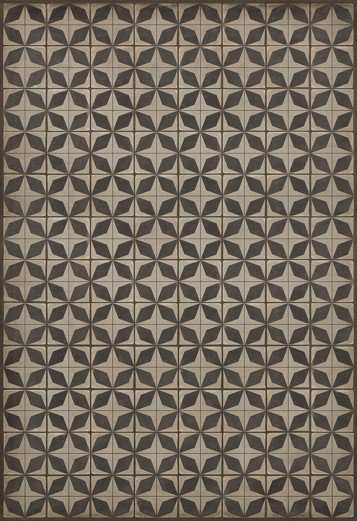 Vintage Vinyl Floorcloth Rug (Pattern 54 Sputnik)