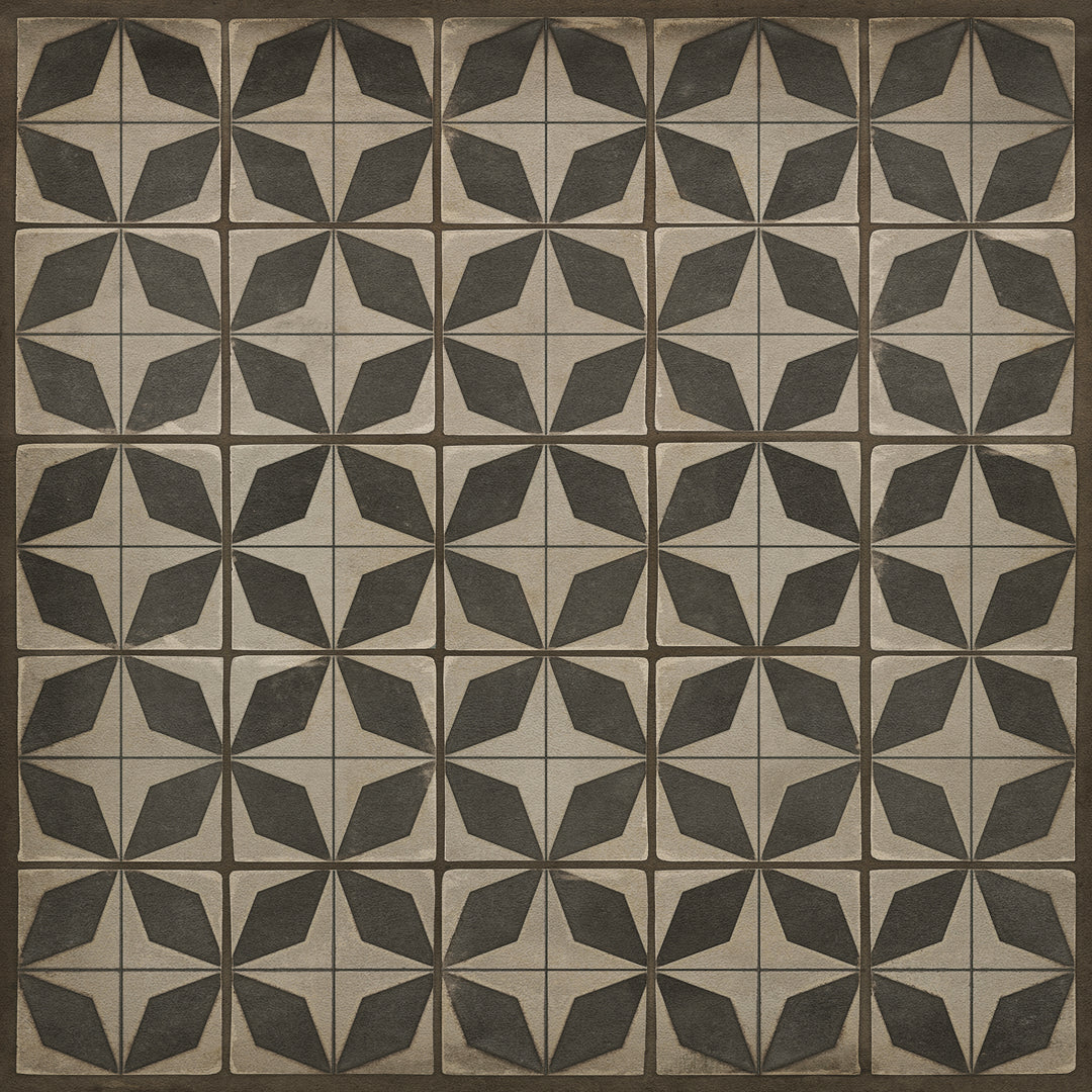 Vintage Vinyl Floorcloth Rug (Pattern 54 Sputnik)