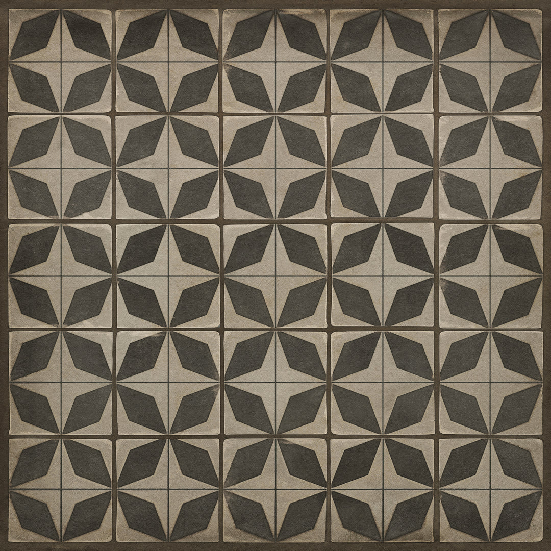 Vintage Vinyl Floorcloth Rug (Pattern 54 Sputnik)