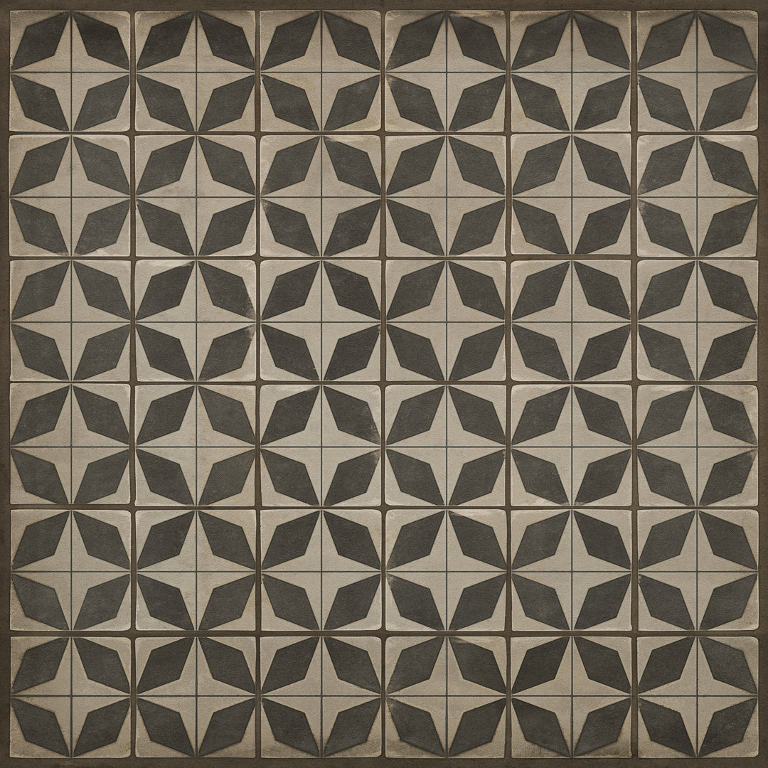 Vintage Vinyl Floorcloth Rug (Pattern 54 Sputnik)