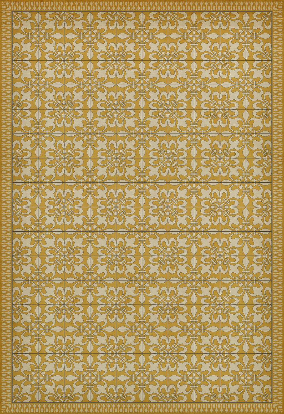 Vintage Vinyl Floorcloth Rug (Pattern 55 Busy As A Bee)