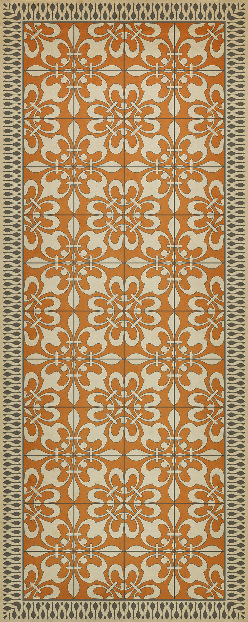 Vintage Vinyl Floorcloth Rug (Pattern 55 The Heat of Summer)