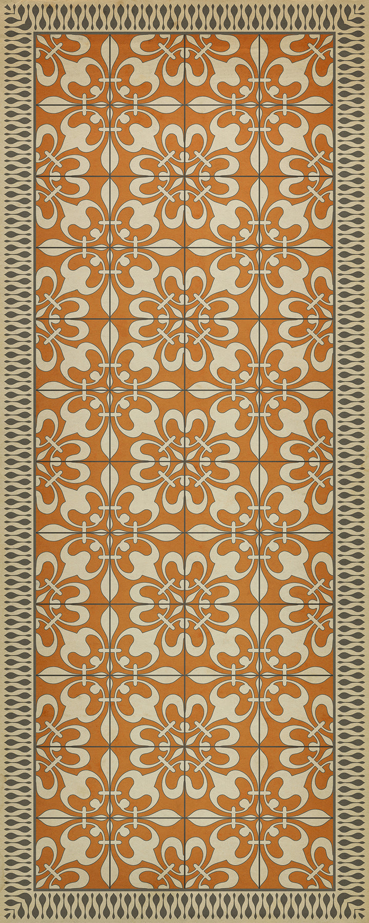 Vintage Vinyl Floorcloth Rug (Pattern 55 The Heat of Summer)