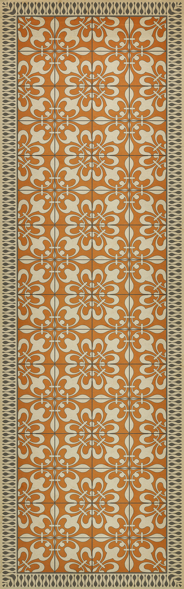 Vintage Vinyl Floorcloth Rug (Pattern 55 The Heat of Summer)