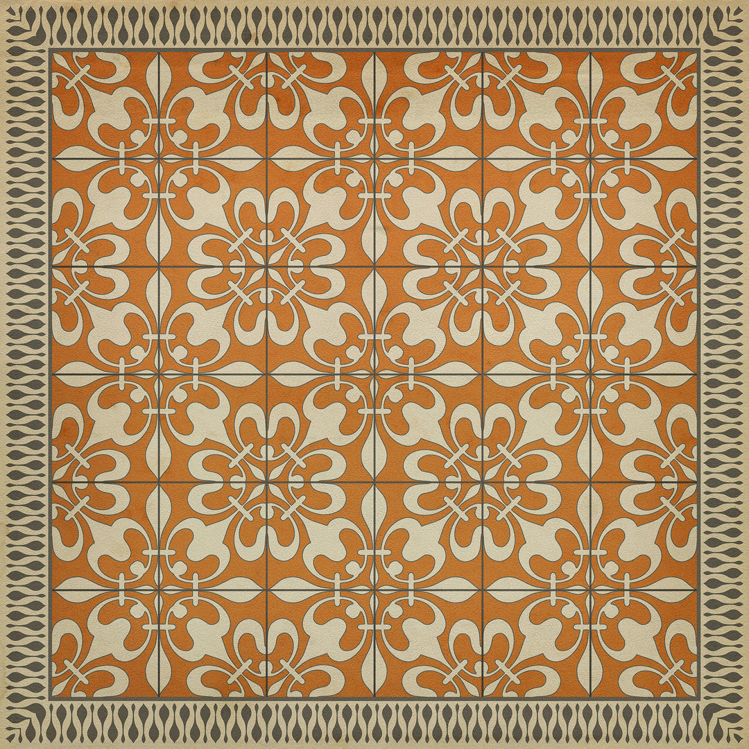 Vintage Vinyl Floorcloth Rug (Pattern 55 The Heat of Summer)