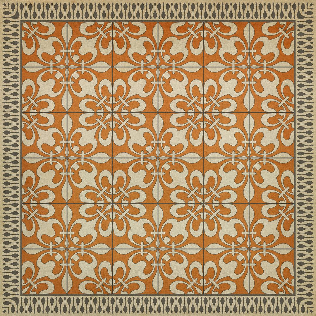 Vintage Vinyl Floorcloth Rug (Pattern 55 The Heat of Summer)