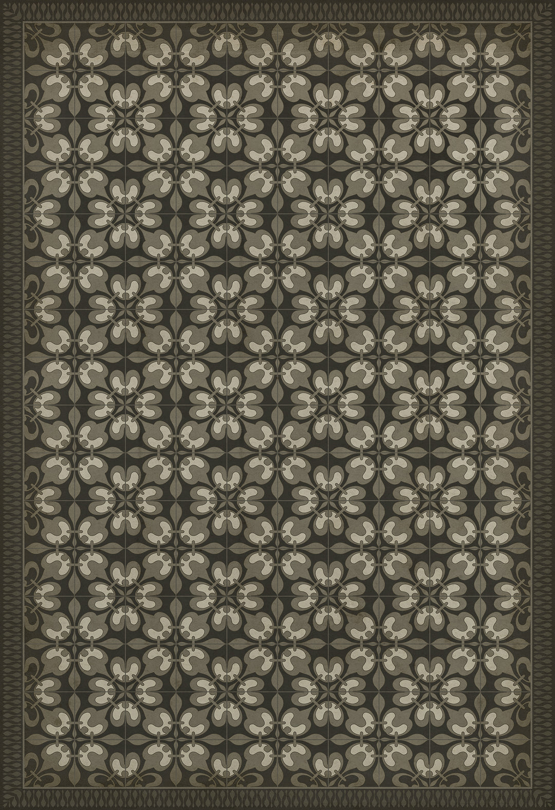 Vintage Vinyl Floorcloth Rug (Pattern 55 Weathering the Storm)